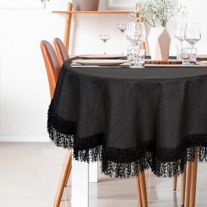 Eurofirany OBRUS JASPER FI 150 CM CZARNY