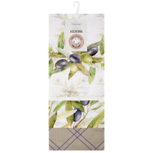 Eurofirany KOMPLET RĘCZNIKÓW KUCHENNYCH OLIVE 50 X 75 CM NATURALNY