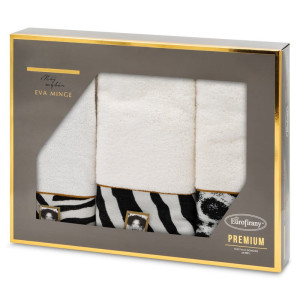 Eurofirany KOMPLET RĘCZNIKÓW EVA 22 46 X 36 X 7 CM KREMOWY