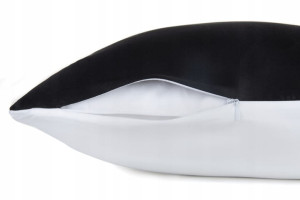 KLARA Poszewka Jedwabna 50x70 Czarna Z Bambusem