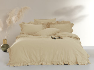 Pościel bawełniana AKDENIZ CREAM 200x220(P) STONEWASHED