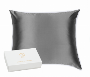 KLARA Poszewka Jedwabna 70x80 Ciemnoszara