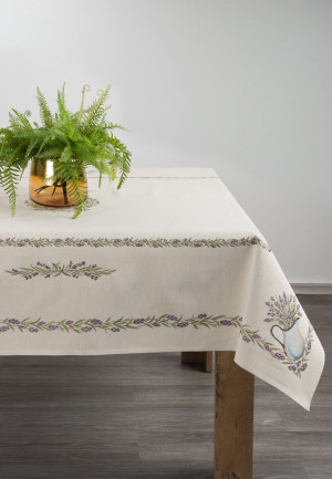 Eurofirany Obrus Gobelinowy W Kwiaty 1222 Naturalny 140x180
