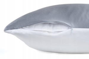 KLARA Poszewka Jedwabna 40x40 Szara Z Bambusem