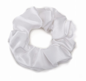 KLARA Gumka Do Włosów Jedwabna Biała 5cm