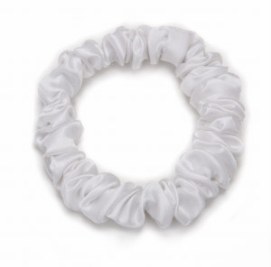KLARA Gumka Do Włosów Jedwabna Biała 1cm