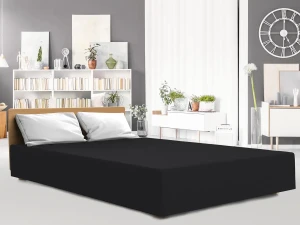 Darymex Prześcieradło Jersey Elastan Z Gumką CZARNE 140x200x30