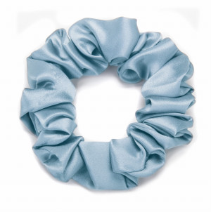 KLARA Gumka Do Włosów Jedwabna Niebieska 3 cm
