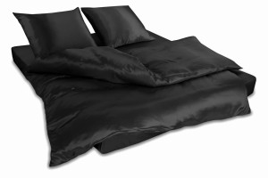 Pościel Jedwabna 200x220 Czarna KLARA - IDEALNY SEN