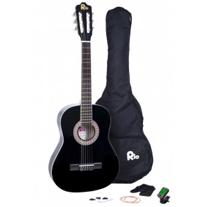 Rio 4/4 size (39") Acoustic Classical Guitar - Black