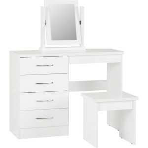 nevada, dressing, table, set, white, gloss