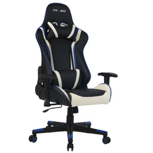 RG-MAX Gaming Chair Ergonomic Racing Style – Adjustable Recline, Support Cushions, PU Leather Office Desk Chair – Blue