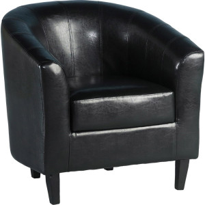 Tempo Tub Chair in Faux Leather - Black