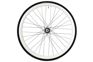 Roue Arrière Santafixie 30mm + Chambre à air + Pneu Blanc