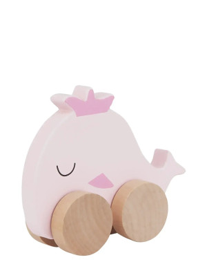 Barbo Toys Wooden Whale On Wheel   ONE SIZE Pink ONE SIZE