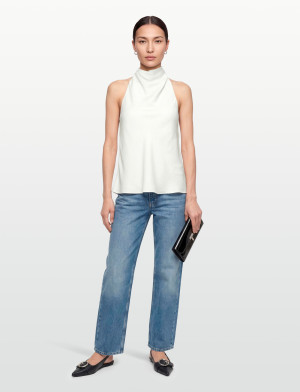 Bardot Solene High Cowl Neck Top - White - L White L