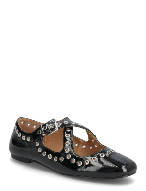 Bianco Bialilja Cross Mary Jane Studded Faux Leather   41 Black 41