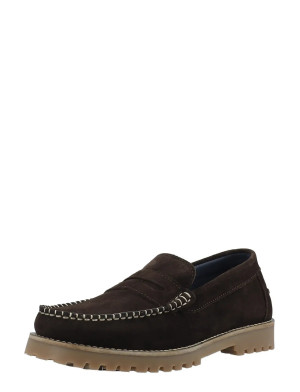 Bianco Biagreg Penny Loafer Stitched Moc Suede - Brown - 46