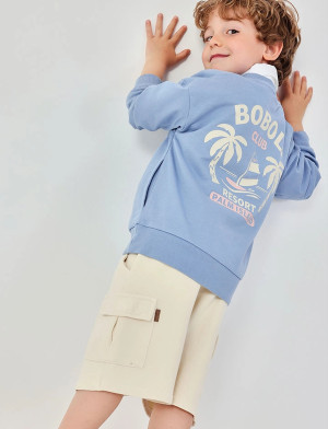 Boboli Fleece Bermuda Shorts For Boy -Bci - Cream - 92