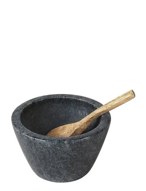 Broste Copenhagen Marina Bowl With Spoon   Ø 7 CM Black Ø 7 CM