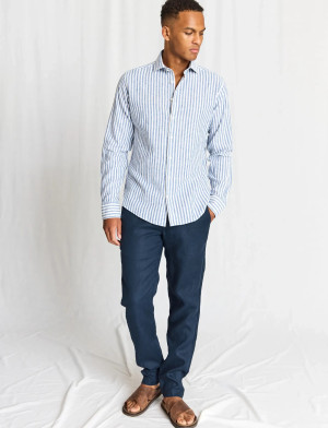 Bruun & Stengade Bs Rubio Casual Modern Fit Shirt - Blue - M