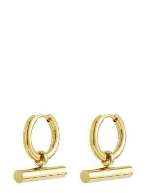 Bud To Rose T-Bar Hoop Silver   ONE SIZE Gold ONE SIZE