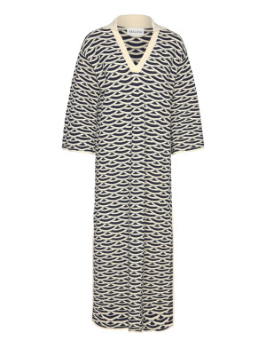 Malina Tuva Structure Knitted Kaftan   XS Navy XS