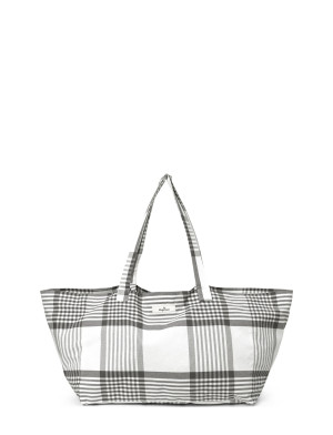 By Mogensen Shopperbag Large Checks   92X37CM Grey 92X37CM