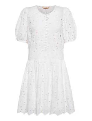 by Ti Mo Broderie Anglaise Puffed Dress   XS White XS