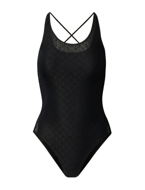 Calvin Monogram Mesh Bodysuit   M Black M