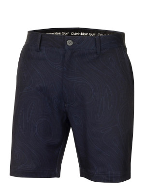 Calvin Marble Print Bullet Shorts   34 Navy 34