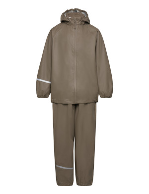 CeLaVi Basic Rainwear Set -Recycle Pu - Brown - 86-92 Brown 86-92