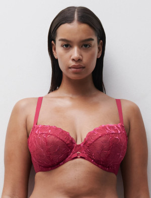 CHANTELLE Fleurs Underwire Covering Bra - Red - 85 F Red 85 F