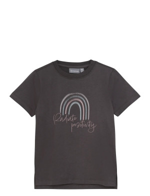 Color Kids T-Shirt W. Print S/S   140 Grey 140