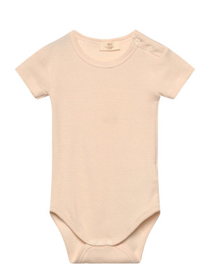 Copenhagen Colors Stripe Modal Rib Ss Body   86 Pink 86