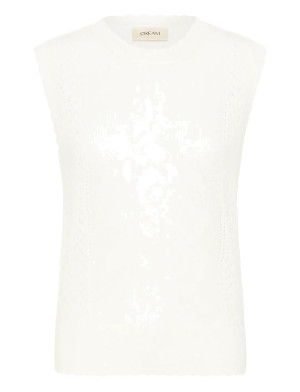Cream Croluki Knit Slipover   XXL White XXL