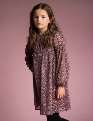 Creamie Dress Dobby - Burgundy - 140 Burgundy 140