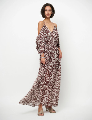 Dante6 -Rosafiere Printed Maxi Dress - Brown - 38
