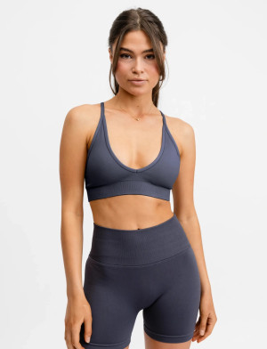 Drop of Mindfulness Seamless V Shape Bra - Grey - S