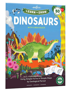 Eeboo Learn To Draw - Dinosaurs   ONE SIZE Green ONE SIZE