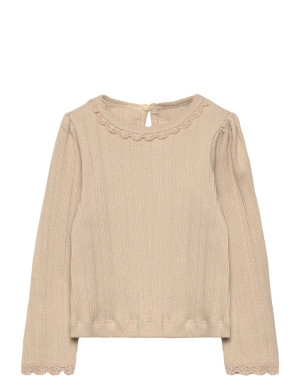 En Fant T-Shirt Ls Pointelle   92 Beige 92