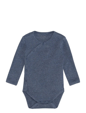 Fixoni Wrap Body Ls Melange Rib   56 Navy 56