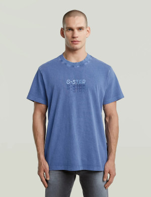 G-Star Multi Logo Overdyed Loose R T - Blue - L