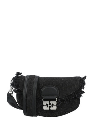Ganni Apo-G Logo Plaque Mini Shoulder Bag - Black - ONE SIZE