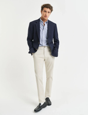 Gant Slim Chinos - Beige - 30 x 34 Beige 30 x 34