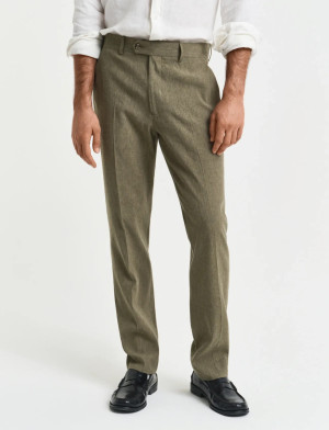 Gant Slim Cot/Linen Suit Pants - Green - 46