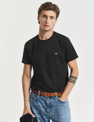Gant Slim Shield Ss T-Shirt - Black - XXL Black XXL