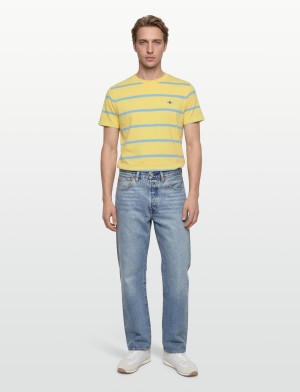 Gant Striped Ss Tshirt - Yellow - XL
