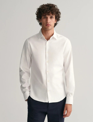 Gant Slim Formal Twill Shirt - White - L White L