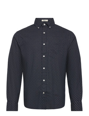 Gant Reg Cotton Linen Print Shirt - Navy - XXXL